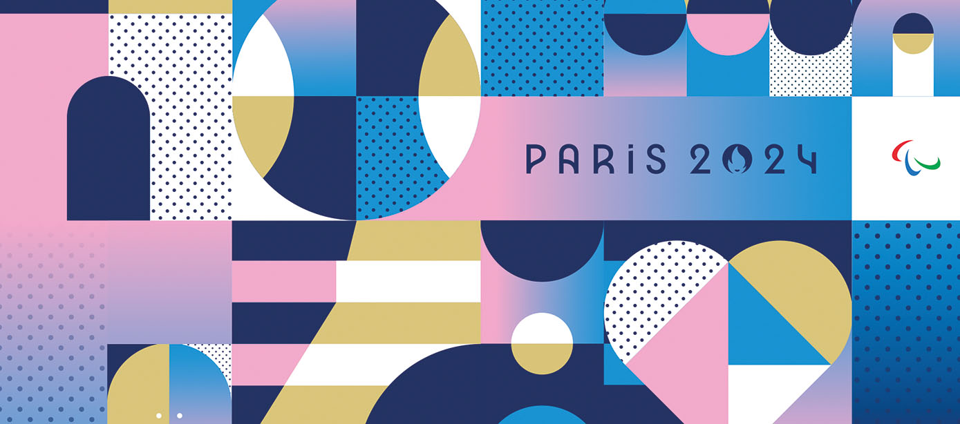 Motif des JO 2024 coloré